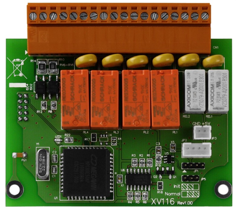 

Модуль ICP DAS XV116 CR 5-channel Isolated Digital Input and 6-channel Relay Output Module with 16-bit Count, XV116 CR