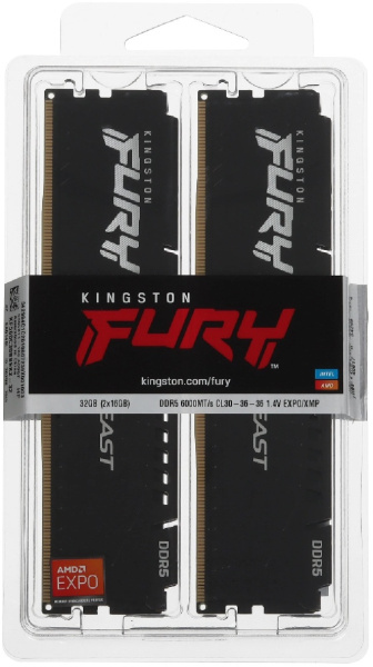 фото Оперативная память DDR5 32 ГБ (2×16 ГБ) Kingston FURY KF560C30BBEK2-32, 6000 МГц, (KF560C30BBEK2-32) в Казани