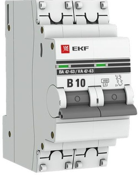 Изображение товара Автоматический выключатель EKF mcb4763-2-10B-pro 10 А IP20