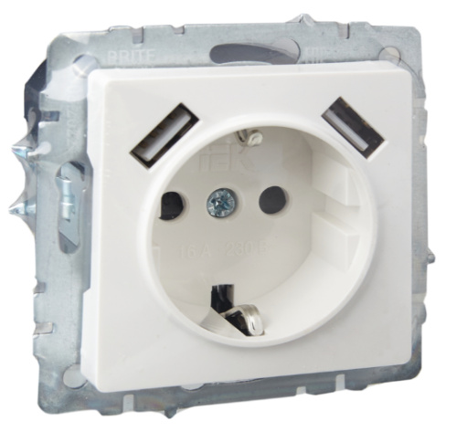 фото Розетка с заземлением  IEK BR-R14-16-U21-D31-K01 в Омске