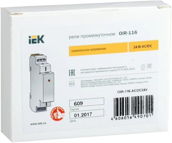 фото Реле промежуточное IEK OIR-116-ACDC24V в Омске