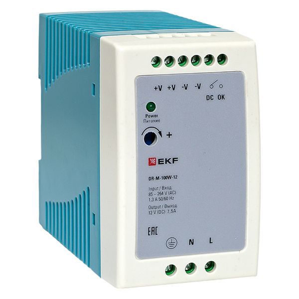 

Блок питания EKF DR-M-100W-12 на дин рейку 100 Вт, 220 В AC /12 В DC, DR-M-100W-12