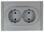 фото Розетка двухместная с заземлением  IEK FP-R21-16-1-K46