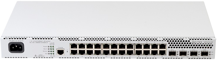 

Коммутатор ELTEX MES2424P AC 24 порта 10/100/1000BASE-T (PoE/PoE+), 4 порта 1000BASE-X/10GBASE-R, L2, 220В AC, MES2424P AC