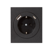 фото Розетка с заземлением с 2 USB KRANZ KR-78-0704-5