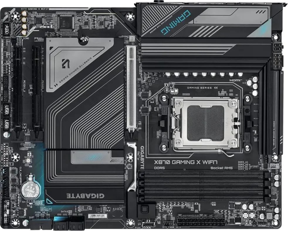 

Материнская плата ATX GIGABYTE X870 GAMING X WIFI7 1.1 (AM5, AMD X870, 4*DDR5 (8200), 4*SATA 6G RAID, 3*M.2, 2*PCIe, WiFi, BT, 8*USB 3.2, 4*USB 2.0, 3, X870 GAMING X WIFI7 1.1