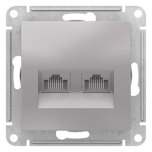 

Розетка Schneider Electric ATN000385 AtlasDesign, двойная, компьютерная, RJ45+RJ45, кат.5E, механизм, алюминий, ATN000385