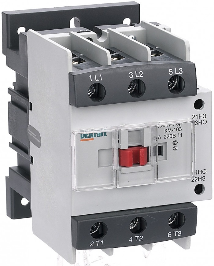 

Контактор DEKraft 22144DEK 80А 380В АС3 1НО+1НЗ КМ-103, 22144DEK