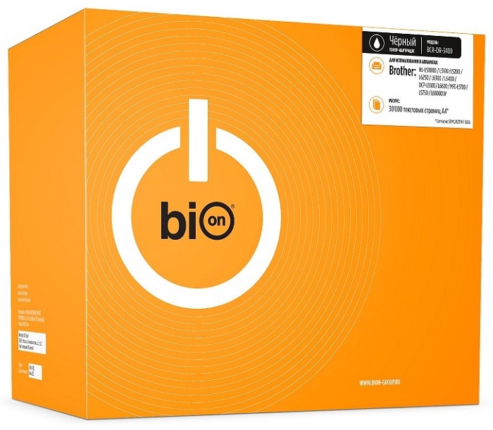 

Картридж BION BCR-DR-3400 DR-3400 для Brother HL-L5000D/L5100DN/L5100DNT/L5200DW/L5200DWT/L6250DN/L6300DW/L6300DWT/L6400DW/L6400DWT, DCP-L5500DN/L6600, BCR-DR-3400