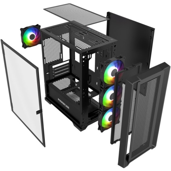 

Корпус mATX Powercase Alisio Micro X4B V2 CAMCXB-A4 black, окно из закаленного стекла, ARGB, USB3.0, 2*USB2.0, audio, Alisio Micro X4B V2