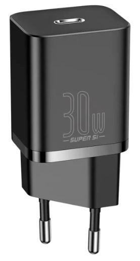 

Зарядное устройство сетевое Baseus CCSUP-J01 Super Si Pro Quick Charger USB-C, 30W Black, CCSUP-J01