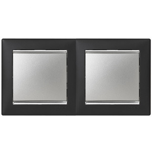 

Рамка Legrand 770392 Valena 2 поста горизонтальная, IP20 (ноктюрн/серебряный штрих), 770392