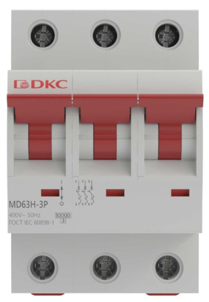 фото Автоматический выключатель модульный DKC MD63H-3PC63