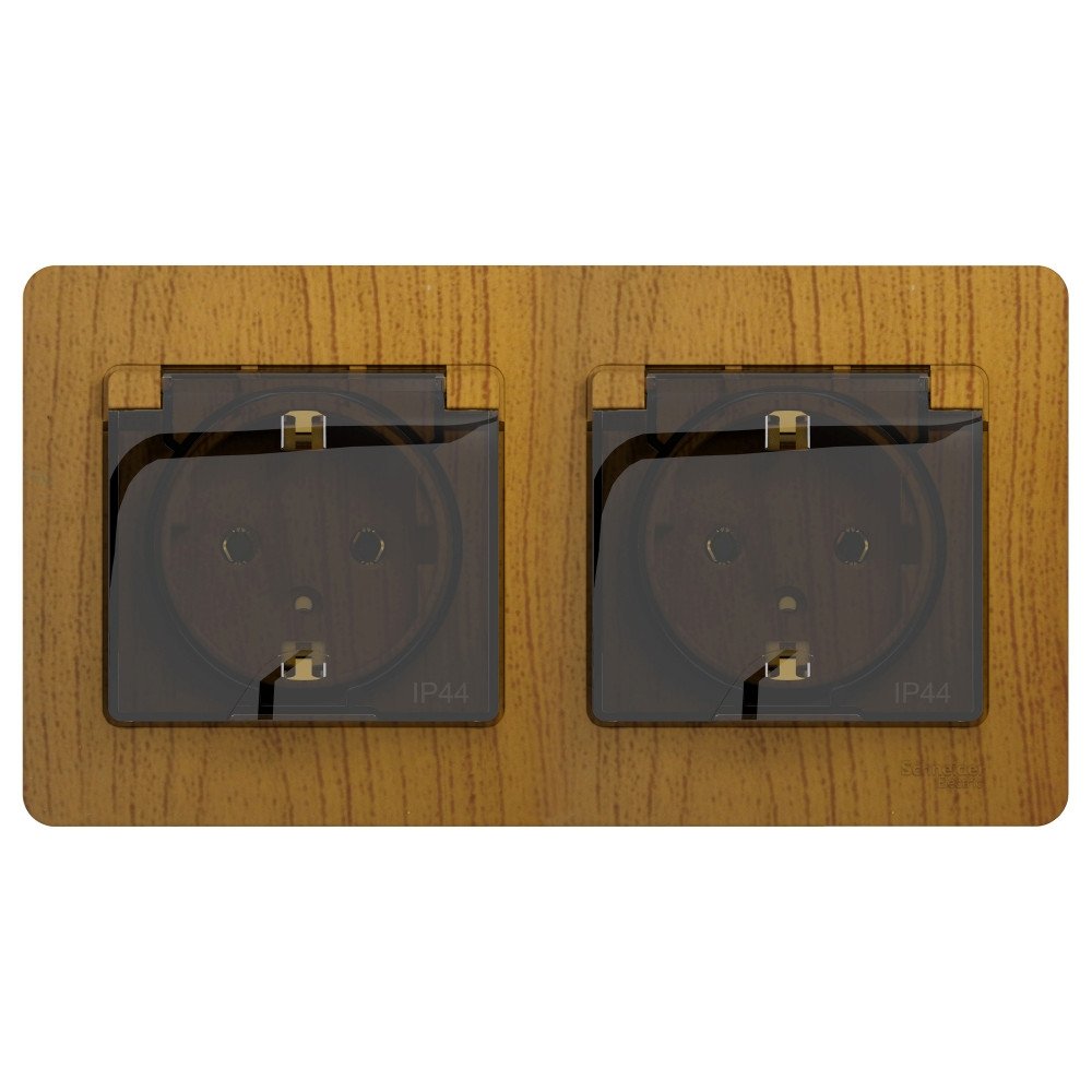 

Розетка двухместная с заземлением Systeme Electric GSL000547 Glossa со шторками в сборе IP44 Дуб, GSL000547