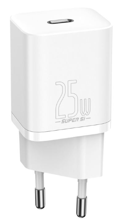 

Зарядное устройство сетевое Baseus TZCCSUP-L02 Super Si Quick Charger USB-C 25W White, TZCCSUP-L02