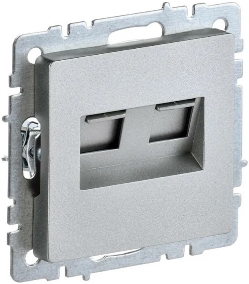 

Розетка компьютерная+телефонная IEK BR-KT20-O-1-K47 BRITE RJ11+RJ45 кат.5E РК/Т12-БрА Алюминевый, BR-KT20-O-1-K47