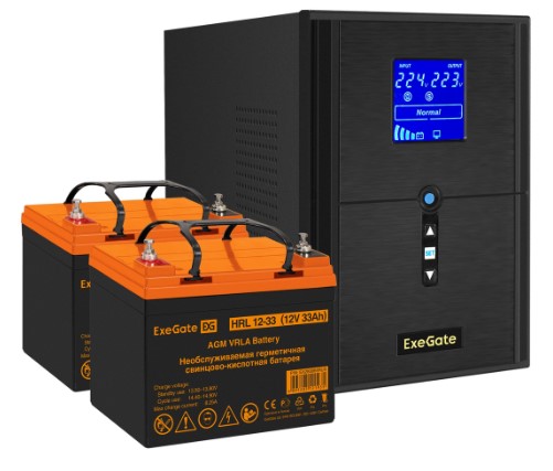 

Комплект Exegate SineTower SZ-2000.LCD.AVR.3SH.1C13.USB EX296838RUS ИБП EX295989RUS + батарея 33Aч EX285664RUS 2шт (инвертор, синус, для котла) 2000VA, SineTower SZ-2000.LCD.AVR.3SH.1C13.USB