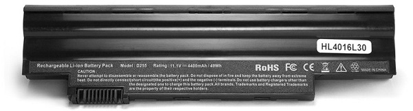 

Аккумулятор для ноутбука Acer OEM AAO522 Aspire One D255, 522, eMachines eM355, Happy, Gateway LT25 Series. 11.1V 4400mAh PN: AL10BW, NAV70, AAO522