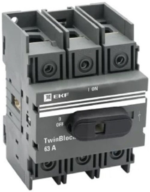 

Рубильник EKF tb-63-3p-f 63A 3P c рукояткой управления для прямой установки TwinBlock, tb-63-3p-f
