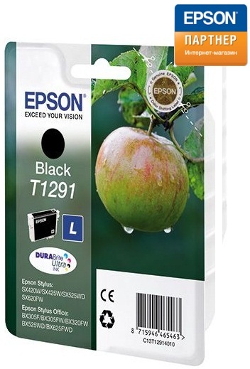 

Картридж Epson C13T12914012 для Stylus SX420W/SX425W/SX525WD/SX620FW, Stylus Office BX305F/BX305FW/BX320FW/BX525WD/BX625FW/SX430W/WF-7525 black, C13T12914012