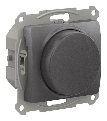 

Светорегулятор Systeme Electric GSL001323 Glossa поворотно-нажимной LED, RC, 400Вт, механизм, графит, GSL001323