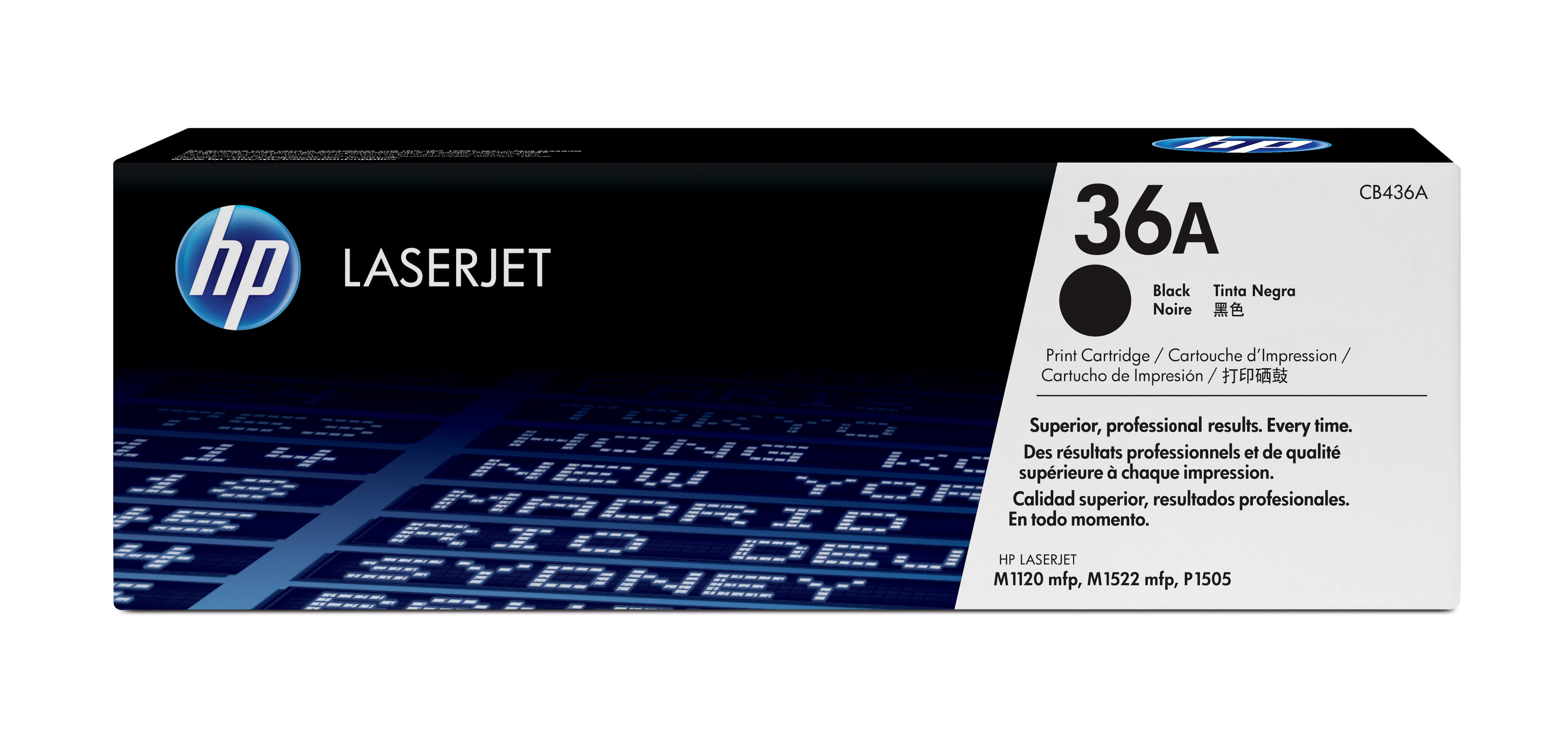 

Картридж HP 36A CB436A для принтера LaserJet P1505/M1120/1522 black,2,000 страниц, 36A