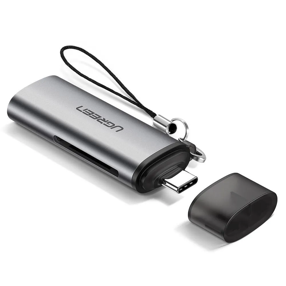 

Карт-ридер UGREEN 50704_ USB-C - TF + SD, серый, 50704_
