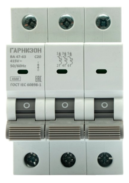 фото Автоматический выключатель  Гарнизон CB-4763-3-20-4.5-C
