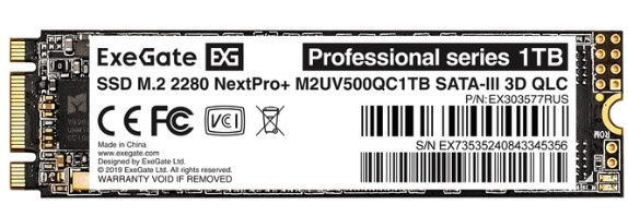 фото SSD накопитель 1024 ГБ Exegate NextPro+ M2UV500QC1TB, SATA III, [EX303577RUS] в Омске