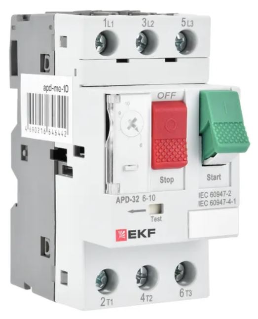

Автоматический выключатель для защиты двигателя EKF apd-me-10 АПД-32 6-10А, apd-me-10
