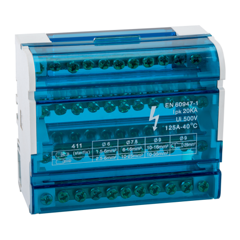 Изображение товара Шина КЭАЗ 143229 нулевая для электрощитков крепление на DIN-рейку