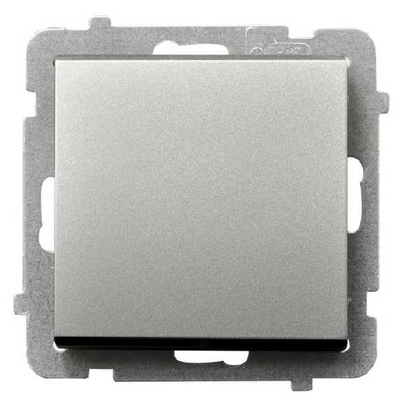 

Выключатель Ospel LP-1R/m/38 однополюсный, 16AX, 250V, 3520W, IP-20, клеммы безвинтовые, серебро матовое, LP-1R/m/38