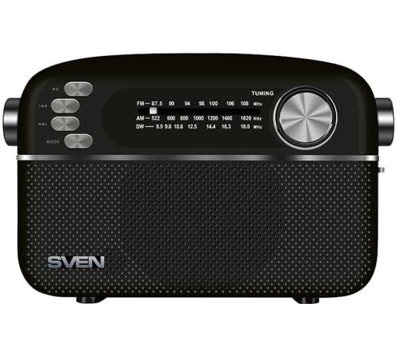 

Радиоприемник Sven SRP-505 SV-020446 черная (3 Вт, BT, FM/AM/SW, USB, microSD, AUX, встроенный аккумулятор), SRP-505