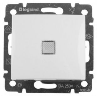 

Выключатель Legrand 774410 Valena одноклавишный с подсветкой, в рамку, 10А, 250В, IP20 (белый), 774410