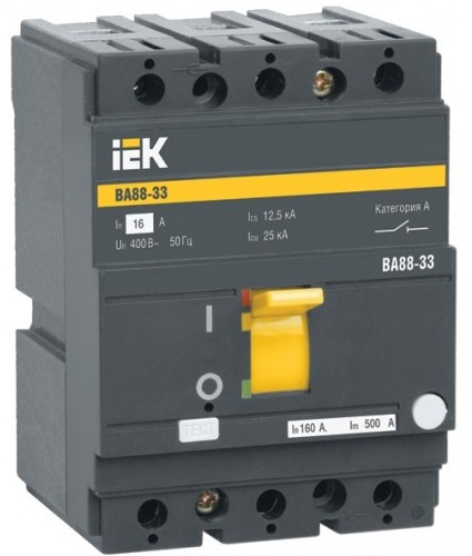 Изображение товара Автоматический выключатель IEK ВА88-33 для защиты от утечки, короткого замыкания и перегрузки
