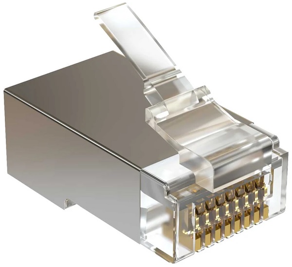 

Коннектор SYSMATRIX PLUG 8P8C5ES.UW RJ-45 под витую пару, категория 5e, экранированный, универсальный (100 шт в упак.), PLUG 8P8C5ES.UW