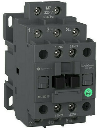 

Контактор Systeme Electric MC1D09M7 MC1D 3P 9A НО+НЗ 220V 50/60ГЦ, MC1D09M7