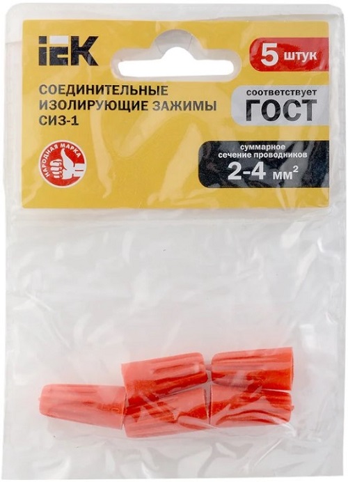 

Зажим соединительный изолирующий IEK USC-10-5-005 СИЗ-1 2,0-4,0 (5шт), USC-10-5-005