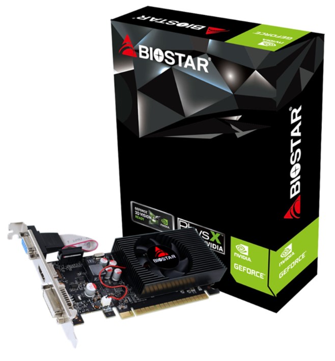 

Видеокарта PCI-E Biostar GeForce GT 730 LP (VN7313THX1) 2GB GDDR3 128bit 28nm 700/1333MHz DVI HDMI, GeForce GT 730 LP (VN7313THX1)