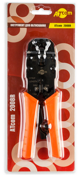 Изображение товара Обжимной инструмент Atcom AT3787 с функциями реза и зачистки