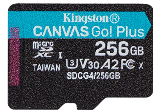 

Карта памяти MicroSDXC 256GB Kingston SDCG4/256GBSP Go Plus G4 200R V30, SDCG4/256GBSP