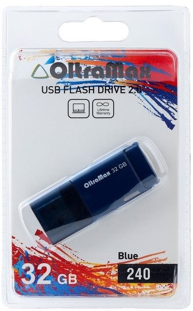 

Накопитель USB 2.0 32GB OltraMax OM-32GB-240-Blue 240, синий, OM-32GB-240-Blue
