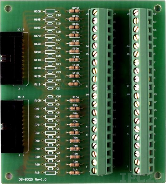 

Плата ICP DAS DB-8025 Screw Terminal Board With two 20-pin flat-cable, DB-8025