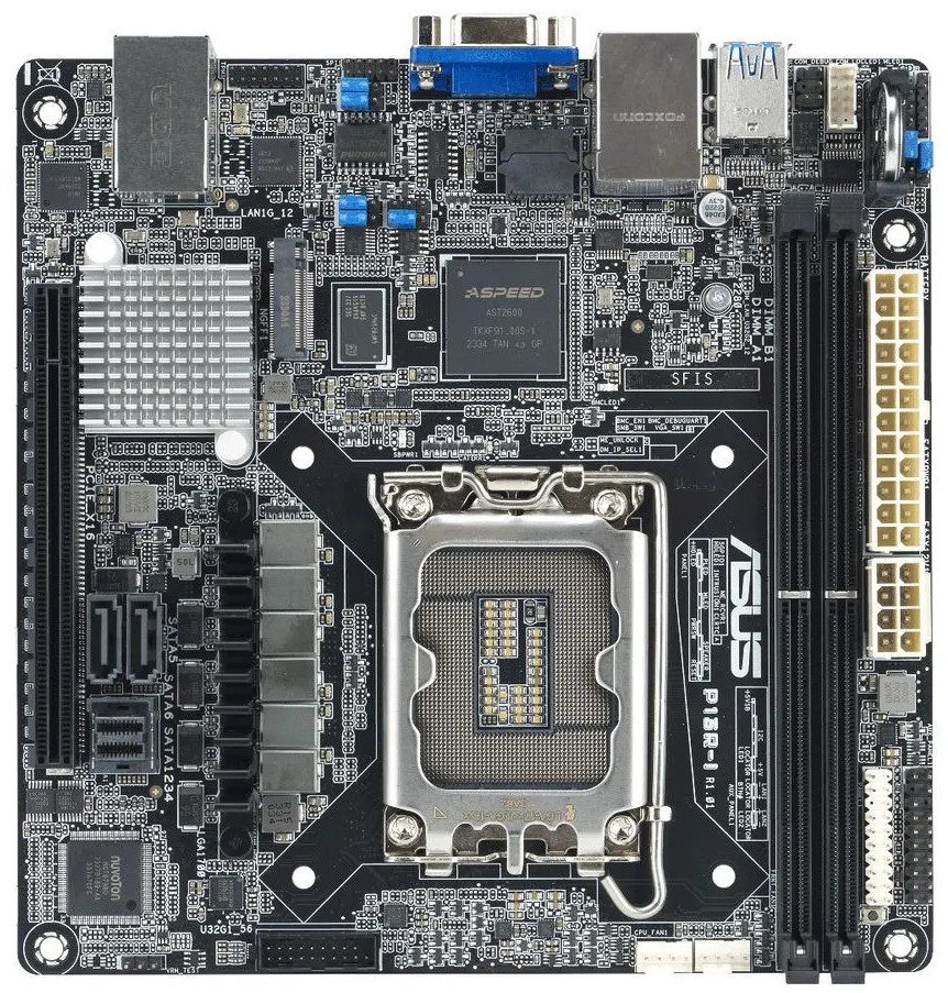 

Материнская плата mini-ITX ASUS P13R-I (LGA1700, Intel C262, 2*DDR5 (4800), 6*SATA 6G RAID, PCIE, M.2, 2*Glan, Mlan, D-Sub, 4*USB 3.2), P13R-I