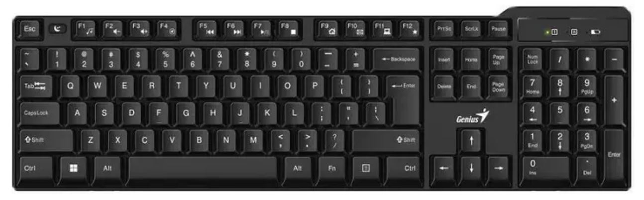 

Клавиатура Wireless Genius KB-7100X 31320001402 черная, USB, 104 клавиши, KB-7100X