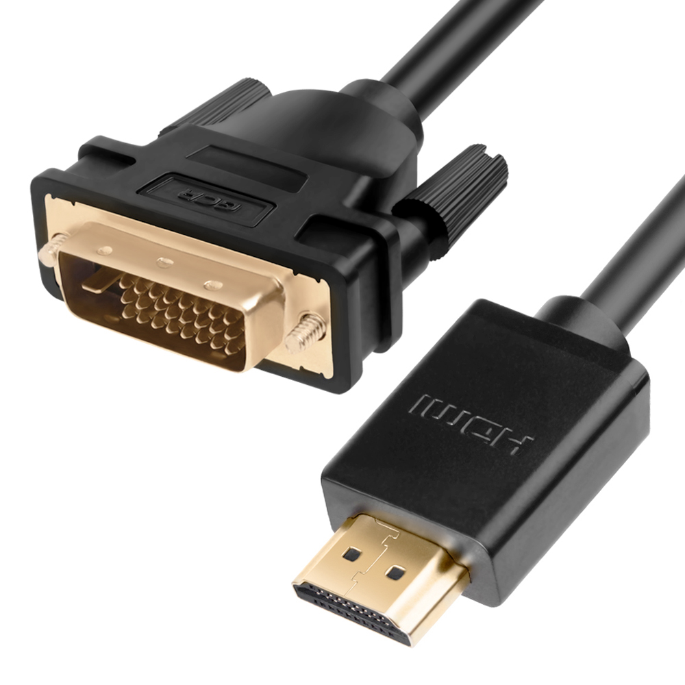 

Кабель интерфейсный HDMI-DVI GCR GCR-HD2DVI1-0.5m 04001, HDMI-DVI черный, OD7.3mm, 28/28 AWG, позолоч. контакты, 19M/25M double link, тройной экран, GCR-HD2DVI1-0.5m