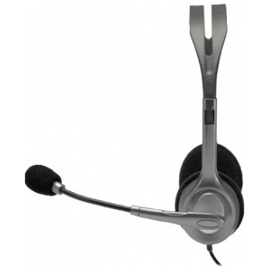 

Гарнитура Logitech Stereo H110 981-000459 серебристая 1.8м накладные оголовье, Stereo H110