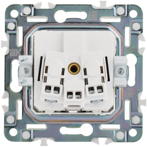 фото Розетка с заземлением с крышкой IEK SK-R16-16-44-K50