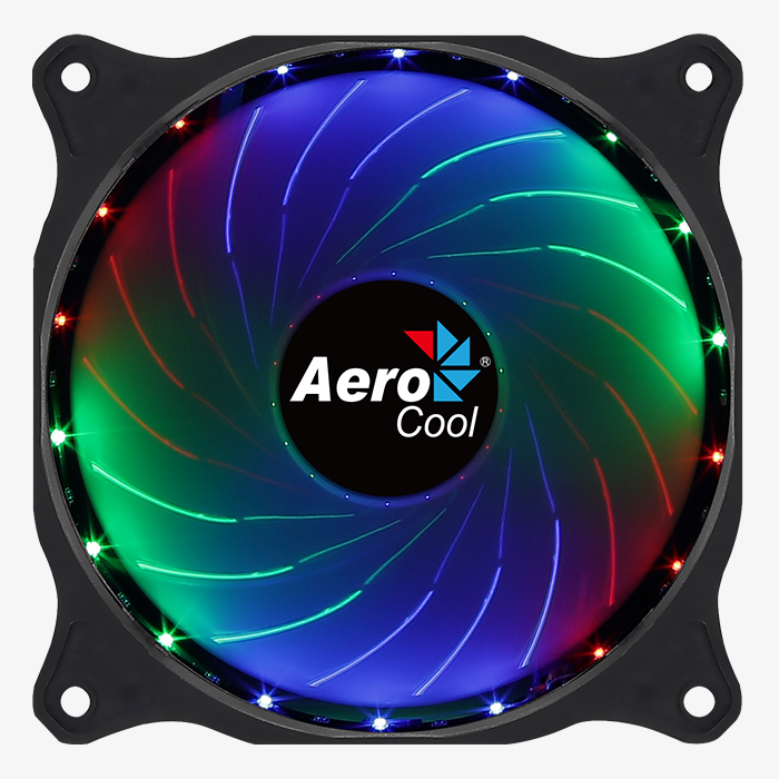 

Вентилятор для корпуса AeroCool Cosmo 4718009158597 Fixed RGB LED, 120x120x25мм, MOLEX 4-PIN, Cosmo