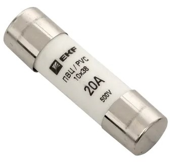 

Предохранитель EKF pvc-10x38-20 цилиндрический ПВЦ (10х38) 20А, pvc-10x38-20